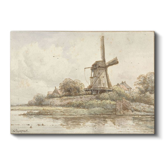 Jan van Goyen - Değirmen Manzarası Kanvas Tablo