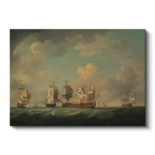 Willem van de Velde - Deniz Savaşı Kanvas Tablo