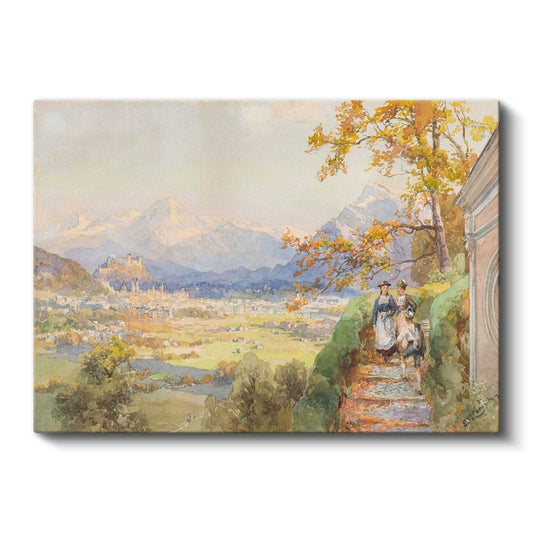 Edward Theodore Compton - Alp Manzarası Kanvas Tablo