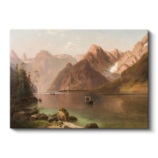 Albert Bierstadt - Dağ Gölü Manzarası Kanvas Tablo