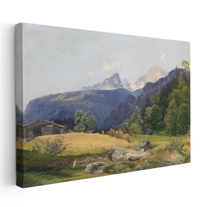 Albert Bierstadt - Alp Dağları Manzarası Kanvas Tablo