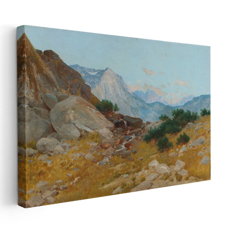Albert Bierstadt - Dağ Manzarası Kanvas Tablo