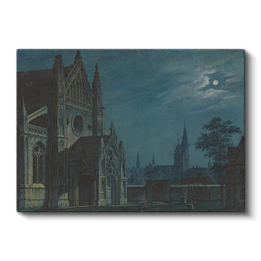 Karl Friedrich Schinkel - Ay Işığında Katedral Kanvas Tablo