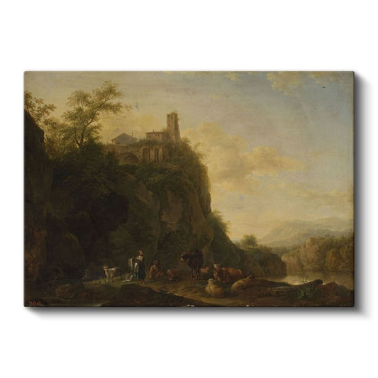 Claude Lorrain - Kayalıklarda Çoban Kanvas Tablo