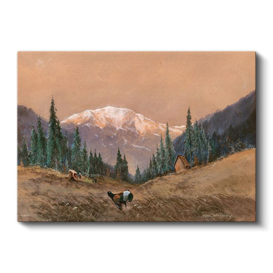 Thomas Moran - Dağ Manzarası Kanvas Tablo