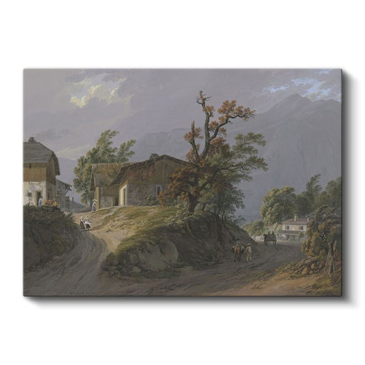 Caspar Wolf - Dağ Köyü Manzarası Kanvas Tablo