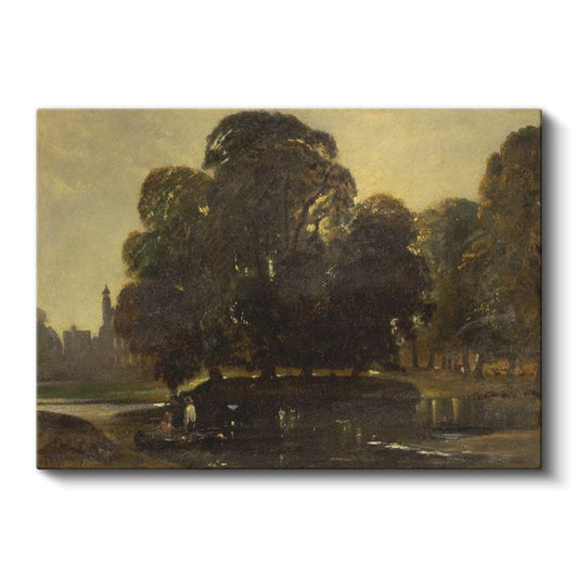 John Constable - Göl Kenarında Ağaçlar Kanvas Tablo