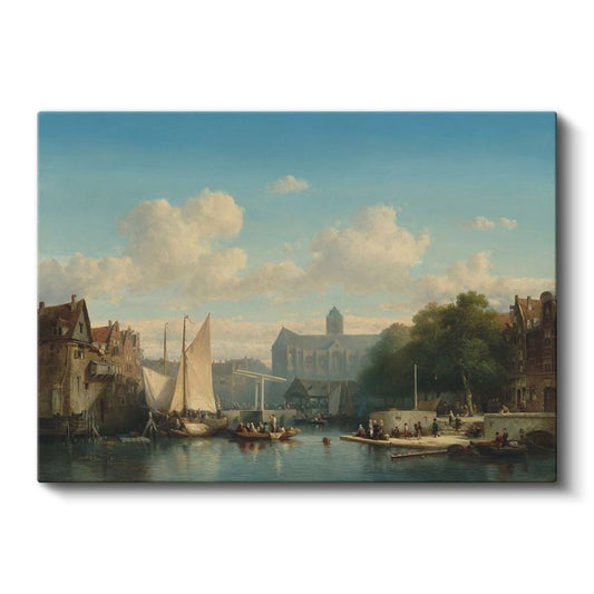 Johannes Vermeer - Hollanda Kanalı Kanvas Tablo