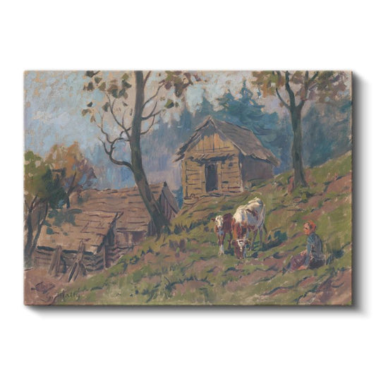 Jean-François Millet - Çiftlik Evi Kanvas Tablo