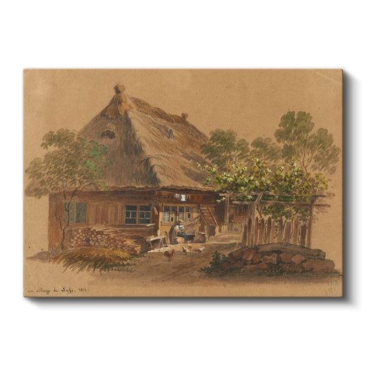 Jean-Baptiste-Camille Corot - Köy Evi Kanvas Tablo