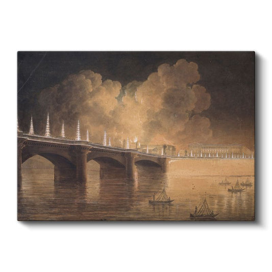 Joseph Mallord William Turner - Londra Köprüsü Gece Görünümü Kanvas Tablo