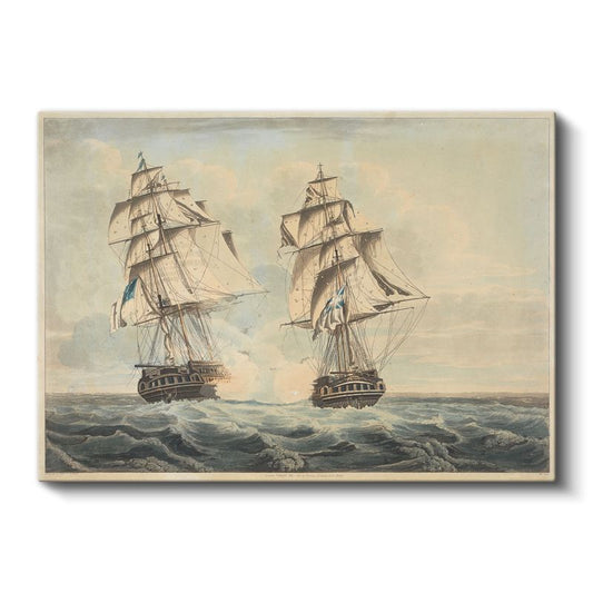 Nicholas Pocock - Deniz Savaşı Kanvas Tablo