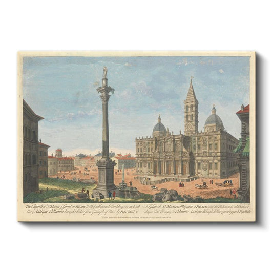 Giovanni Paolo Panini - Roma Santa Maria Maggiore Meydanı Kanvas Tablo
