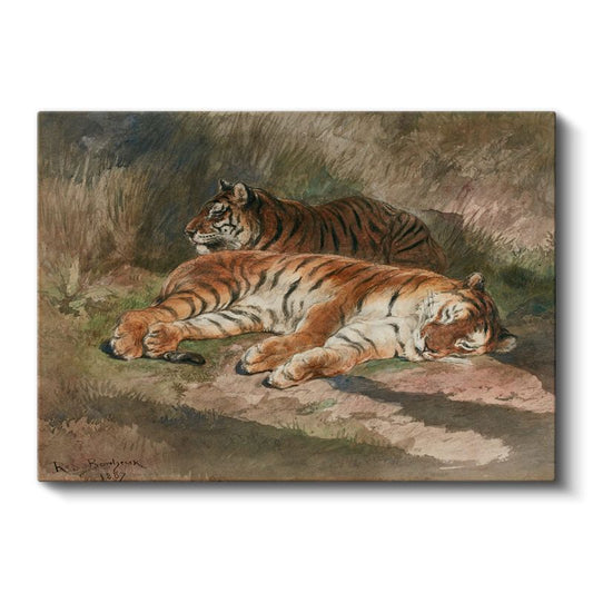 Rosa Bonheur - Dinlenen Kaplanlar Kanvas Tablo