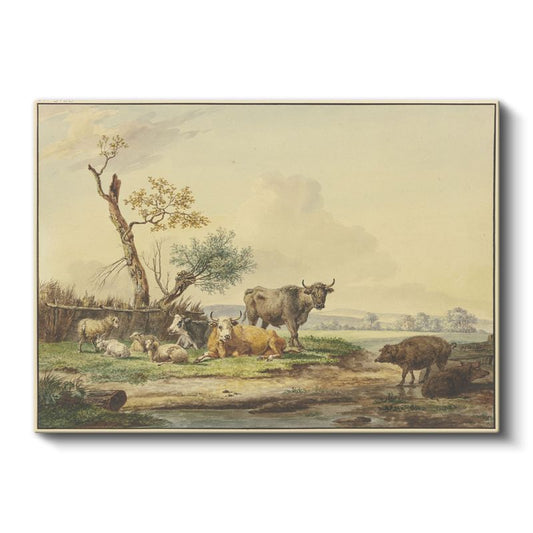 Paulus Potter - Çayırdaki Sığırlar Kanvas Tablo