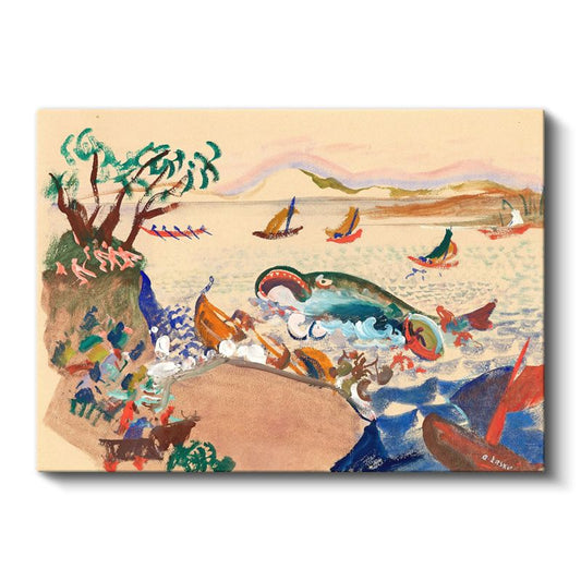 Gustave Loiseau - Renkli Sahil Manzarası Kanvas Tablo