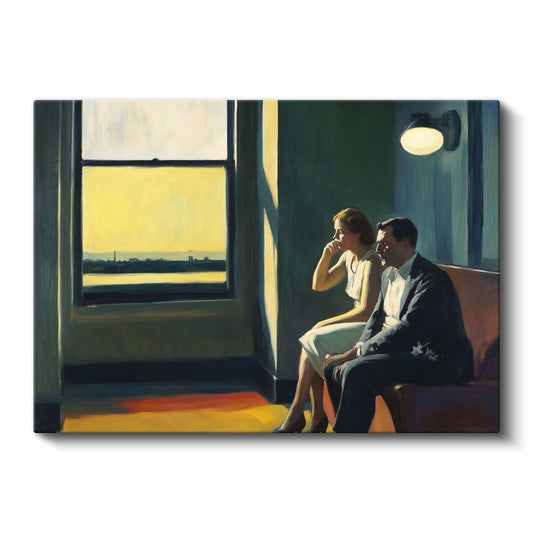 Edward Hopper - Pencere Kenarında Çift Kanvas Tablo