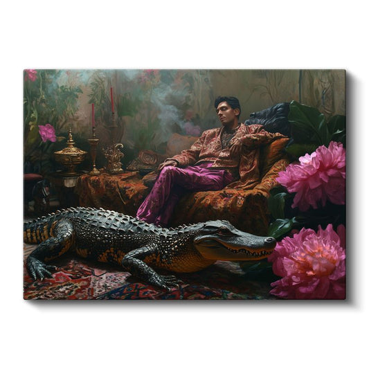 Midjourney - Timsahlı Oda Kanvas Tablo