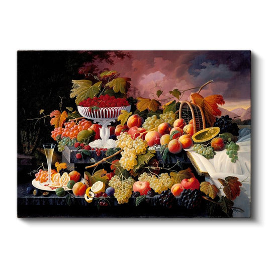 Frans Snyders - Dramatik Manzaralı Meyve Şöleni Kanvas Tablo
