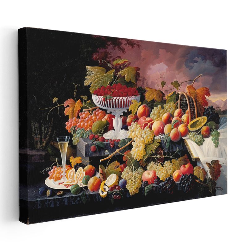 Frans Snyders - Dramatik Manzaralı Meyve Şöleni Kanvas Tablo