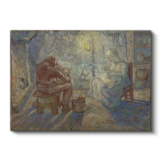 Vincent van Gogh - Akşam: Lambanın Işığında Kanvas Tablo