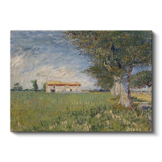 Vincent van Gogh - Buğday Tarlasında Çiftlik Evi Kanvas Tablo
