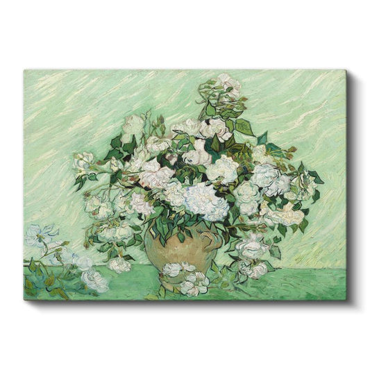 Vincent Van Gogh - Vazoda Beyaz Güller Kanvas Tablo