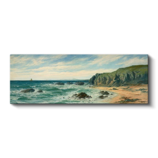 John Brett - Kayalık Sahil Kanvas Tablo