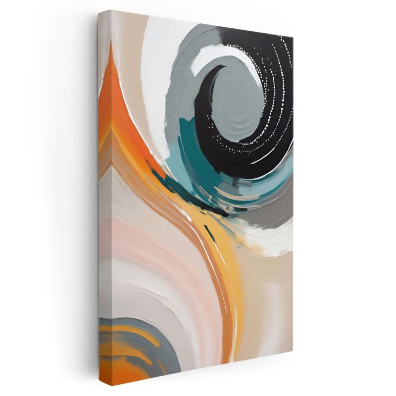 Spiral Denge - Modern Dairesel Kompozisyon Kanvas Tablo