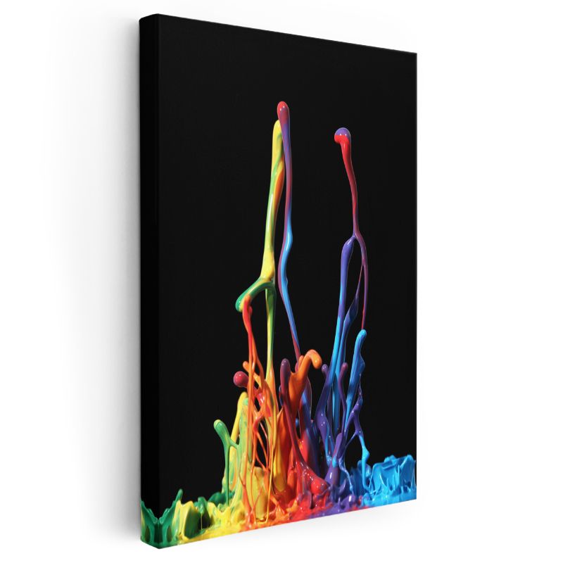 Renk Fışkırması - Dinamik Boya Hareketi Kanvas Tablo