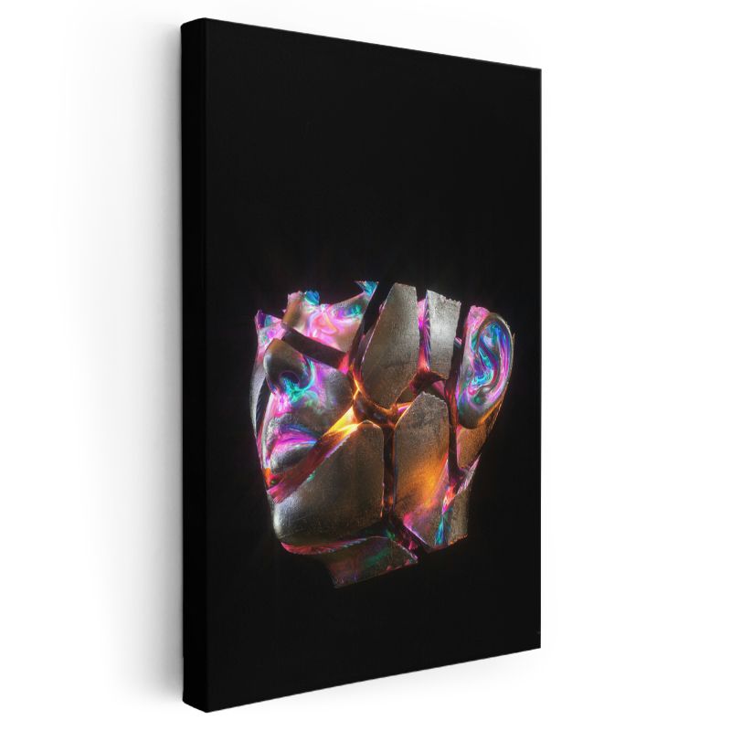 İçsel Parıltı - Kırık Yüzeyden Sızan Renkli Işık Kanvas Tablo