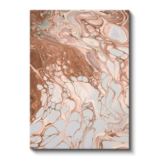 Bakır Akışı - Mermer Efektli Sıvı Doku Kanvas Tablo