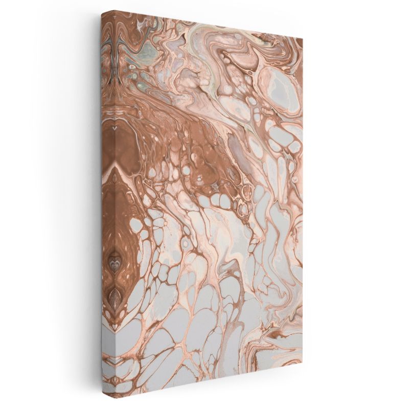 Bakır Akışı - Mermer Efektli Sıvı Doku Kanvas Tablo
