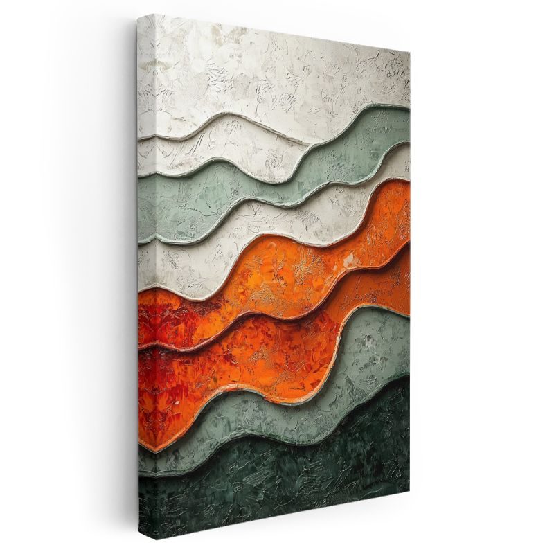 Katmanlar Arası - Dokulu Dalga Kompozisyonu Kanvas Tablo