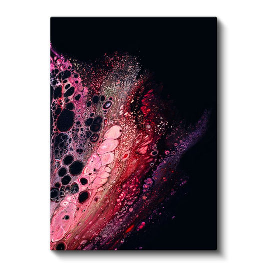 Kozmik Akış - Pembe Sıvı Kabarcıklar Kanvas Tablo
