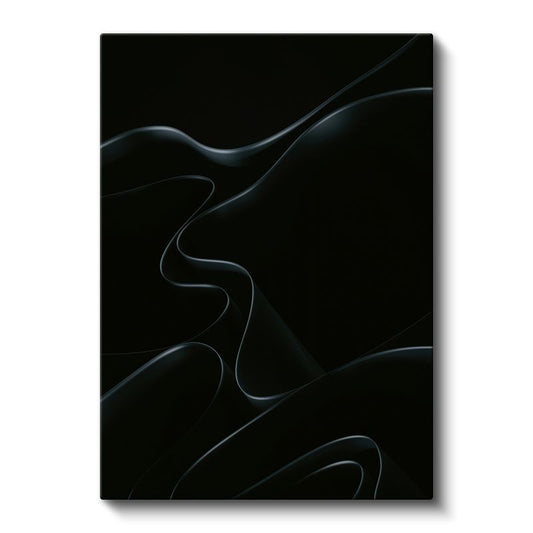 Siyah Minimalizm - Zarif Çizgilerin Dansı Kanvas Tablo
