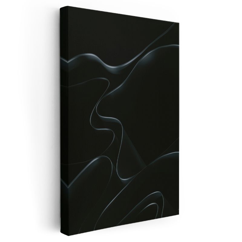 Siyah Minimalizm - Zarif Çizgilerin Dansı Kanvas Tablo