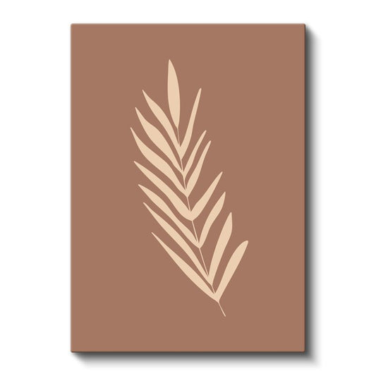 Botanik Siluet - Minimalist Yaprak Deseni Kanvas Tablo