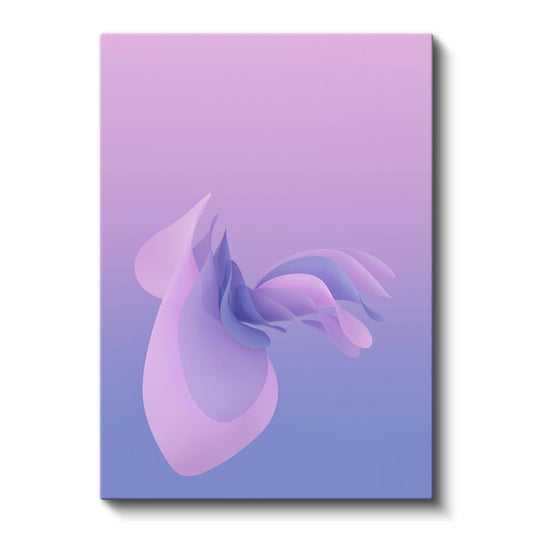 Mor Esinti - Yumuşak Geçişli Soyut Dalgalar Kanvas Tablo