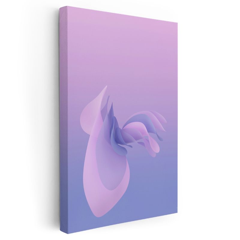 Mor Esinti - Yumuşak Geçişli Soyut Dalgalar Kanvas Tablo