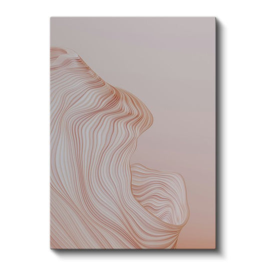 Pembe Dalgalar - İnce Çizgili Minimalist Akış Kanvas Tablo