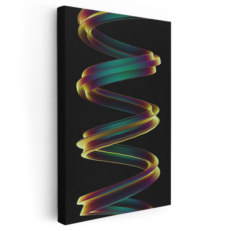 Sonsuz Dalga - Renkli Spiral Akış Dinamiği Kanvas Tablo