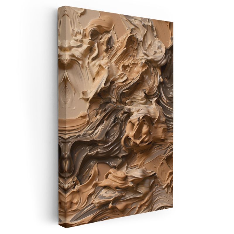 Karamel Doku - Ekspresif Boya Katmanları Kanvas Tablo