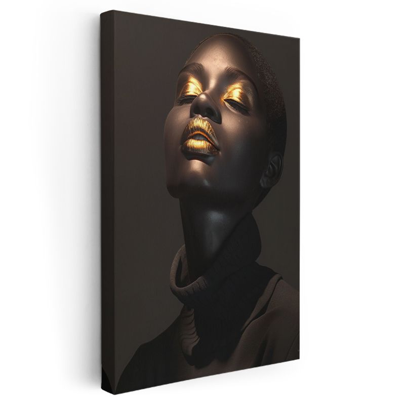 Altın Dokunuş - Dramatik Kontrast Portre Kanvas Tablo