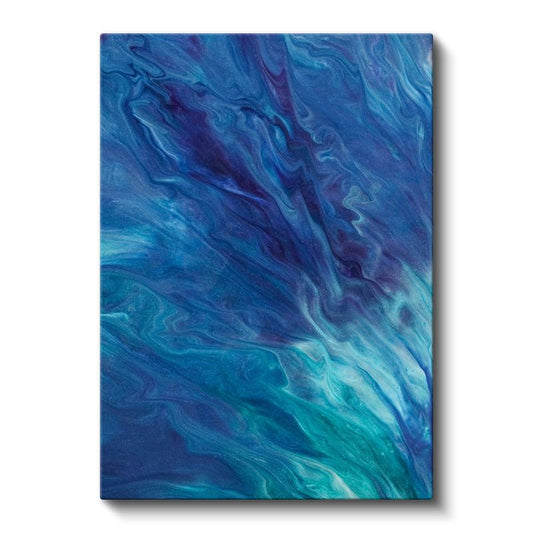 Okyanus Dalgaları - Mavi Tonlarında Akışkan Soyut Kanvas Tablo