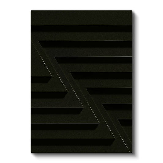 Karanlık Geometri - Minimalist Çizgiler ve Üçgenler Kanvas Tablo