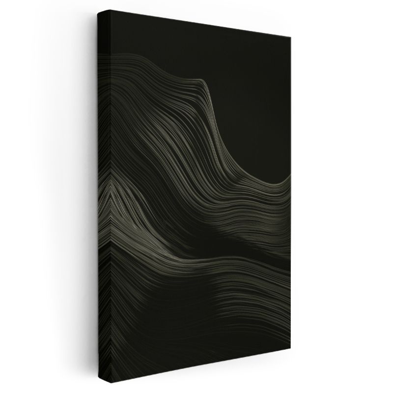 Gece Dalgaları - İnce Çizgilerle Oluşturulmuş Minimalist Kanvas Tablo