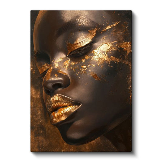 Altın Dokunuşlar - Lüks Portre Sanatı Kanvas Tablo