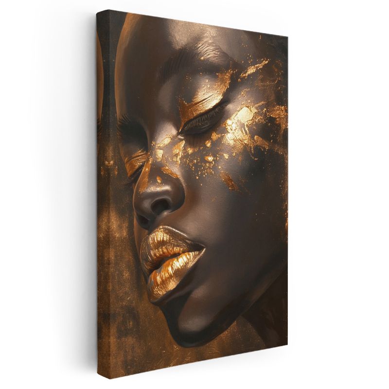 Altın Dokunuşlar - Lüks Portre Sanatı Kanvas Tablo