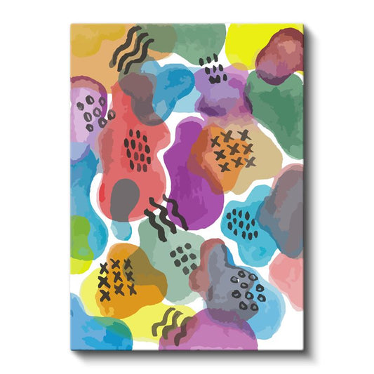 Renk Patlaması - Soyut Lekeler Desenli Kompozisyon Kanvas Tablo